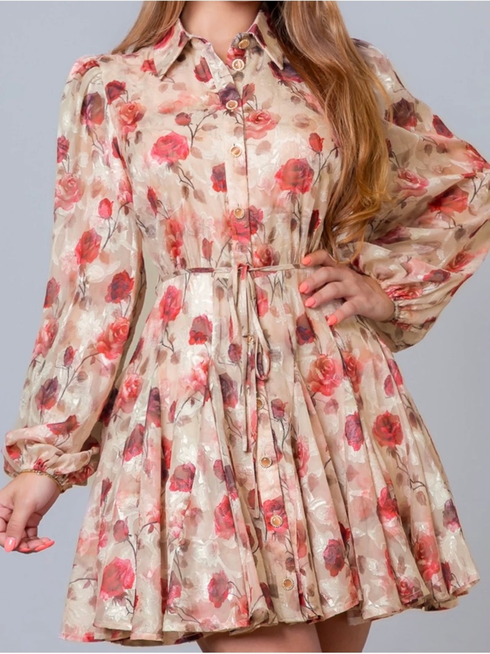 Vintage Rose Garden Mini Dress